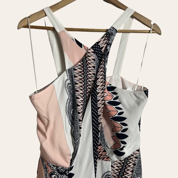 Reiss Hope Scarf Print Halter Wrap Dress Size 6 - Picture 6 of 13